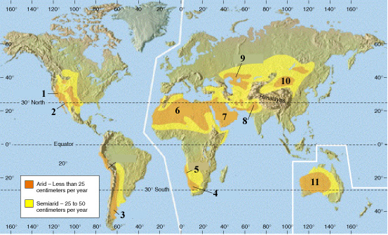 Fig_1303 Desert Regions of the World (217.0K) Fig_1303 Desert Regions of the 
