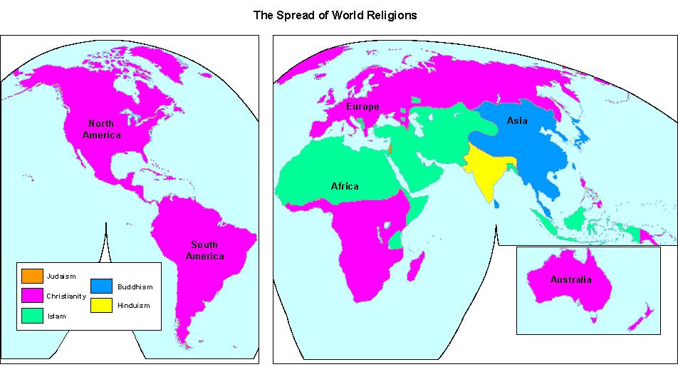 Map of World Religions